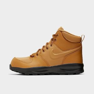 Nike Big Kids&apos; Manoa Leather Boots in Brown/Wheat Size 7.0 Leather/Suede - 2493206