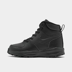 Nike Boys&apos; Little Kids&apos; Manoa Leather Boots in Black/Black Size 13.0 Leather/Suede - 2493230