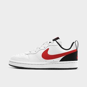 Nike Big Kids&apos; Court Borough Low 2 Casual Shoes in White/White Size 7.0 Leather - 3000379