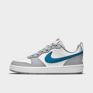Nike Big Kids&apos; Court Borough Low 2 Casual Shoes in White/White Size 4.0 Leather - 3102157