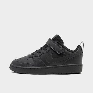 Nike Kids&apos; Toddler Court Borough Low 2 Casual Shoes in Black/Black Size 10.0 Leather - 3041674