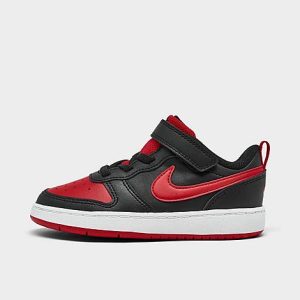 Nike Kids&apos; Toddler Court Borough Low 2 Casual Shoes in Red/Black/Black Size 10.0 Leather - 3067111