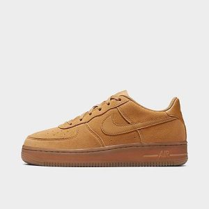 Nike Boys&apos; Big Kids&apos; Air Force 1 LV8 3 Casual Shoes in Brown/Wheat Size 7.0 Leather/Suede - 5159896