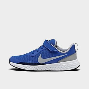 Nike Boys&apos; Little Kids&apos; Revolution 5 Hook-and-Loop Running Shoes in Blue/Game Royal Size 12.0 Knit - 5162139