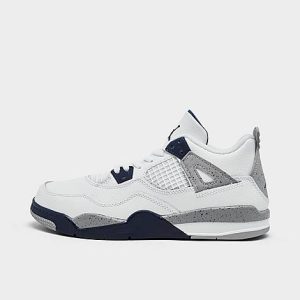 Jordan Little Kids&apos; Retro 4 Basketball Shoes in White/White Size 12.0 Leather - 3216580