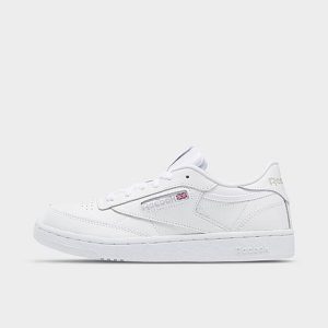 Reebok Big Kids&apos; Classics Club C Casual Shoes in White/White Size 7.0 Leather - 3018888