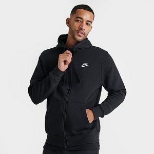 Nike Sportswear Club Fleece Full-Zip Hoodie in Black/Black Size Small Cotton/Polyester/Fleece - 5590879