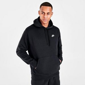 Nike Sportswear Club Fleece Embroidered Hoodie in Black/Black Size 4XLT - 5636317