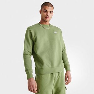 Nike Sportswear Club Fleece Crewneck Sweatshirt in Green/Alligator Size 2XL Cotton/Polyester/Fleece - 5848213