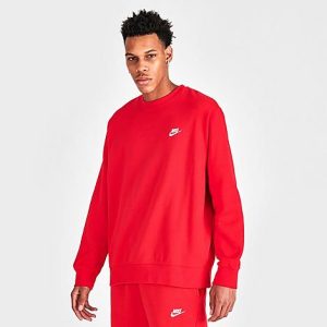 Nike Sportswear Club Fleece Crewneck Sweatshirt in Red/University Red Size 3XL Cotton/Polyester/Fleece - 5631690