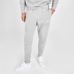 Nike Sportswear Club Fleece Cuffed Jogger Pants in Grey/Dark Grey Heather Size 2XL Cotton/Polyester/Fleece - 5598836