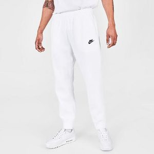 Nike Sportswear Club Fleece Cuffed Jogger Pants in White/White Size Medium Cotton/Polyester/Fleece - 5752257