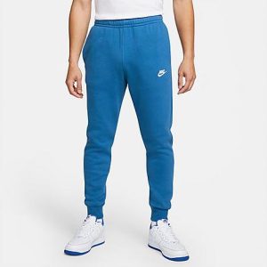 Nike Sportswear Club Fleece Cuffed Jogger Pants in Blue/Dark Marina Blue Size 3XLT Cotton/Polyester/Fleece - 5776832