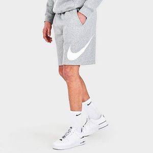 Nike Men&apos;s Sportswear Club Graphic Shorts in Grey/Dark Grey Heather Size XL Cotton/Polyester/Fleece - 5747027