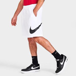 Nike Men&apos;s Sportswear Club Graphic Shorts in White/White Size 2XL Cotton/Polyester/Fleece - 5706109