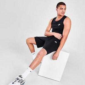 Nike Men&apos;s Sportswear Club Fleece Shorts in Black/Black Size 3XL 100% Cotton/Fleece/Jersey - 5706142
