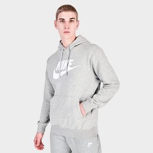 Nike Sportswear Club Fleece Hoodie in Grey/Dark Grey Heather Size 3XLT Cotton/Polyester/Fleece - 5636527