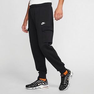 Nike Sportswear Club Fleece Cargo Jogger Pants in Black/Black Size ST Cotton/Polyester/Fleece - 5750821