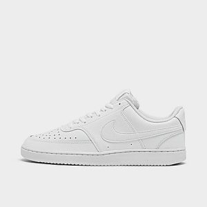 Nike Men&apos;s Court Vision Low Casual Shoes in White/Triple White Size 14.0 Leather - 2499062