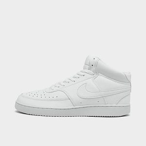 Nike Men&apos;s Court Vision Mid Casual Shoes in White/White Size 14.0 Leather - 2557861