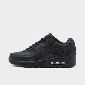 Nike Big Kids&apos; Air Max 90 Casual Shoes in Black/Black Size 7.0 Leather - 2517738