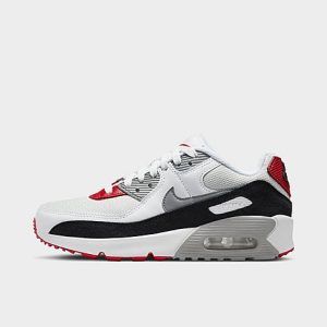 Nike Big Kids&apos; Air Max 90 Casual Shoes in White/Photon Dust Size 7.0 Leather - 3148511