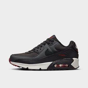 Nike Big Kids&apos; Air Max 90 Casual Shoes in Black/Anthracite Size 7.0 Leather - 3221318