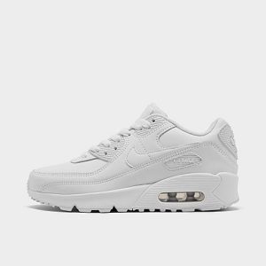 Nike Big Kids&apos; Air Max 90 Casual Shoes in White/White Size 6.5 Leather - 2514835