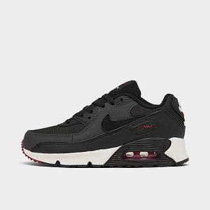 Nike Little Kids&apos; Air Max 90 Casual Shoes in Black/Anthracite Size 13.0 Leather - 3221342