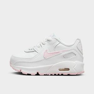 Nike Girls&apos; Toddler Air Max 90 Casual Shoes in White/White Size 10.0 Leather/Suede - 3176478
