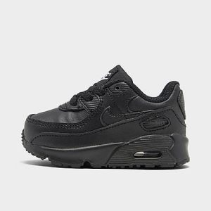 Nike Kids&apos; Toddler Air Max 90 Casual Shoes in Black/Black Size 10.0 Leather - 2515581