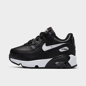 Nike Kids&apos; Toddler Air Max 90 Casual Shoes in Black/Black Size 5.0 Leather - 2517070