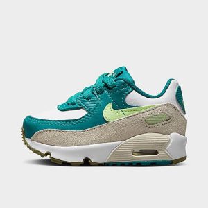 Nike Kids&apos; Toddler Air Max 90 Casual Shoes in Green/White Size 10.0 Leather - 3554389