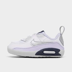 Nike Girls&apos; Infant Air Max 90 Crib Booties in Purple/White Size 4.0 Leather - 3223067