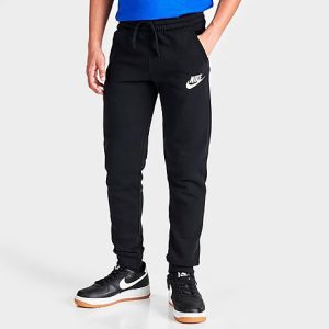 Nike Boys&apos; Sportswear Embroidered Logo Club Fleece Jogger Pants in Black/Black Size XL Cotton/Polyester/Fleece - 5590388