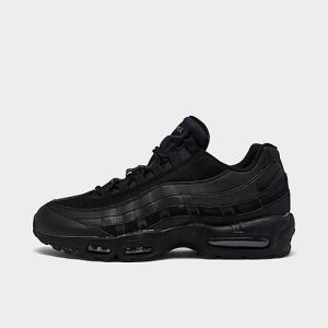 Nike Men&apos;s Air Max 95 Essential Casual Shoes in Black/Black Size 15.0 Leather/Nylon - 2514248
