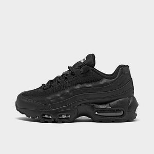 Nike Big Kids&apos; Air Max 95 Recraft Casual Shoes in Black/Black Size 3.5 Leather - 5671039