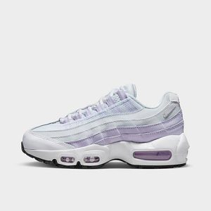 Nike Big Kids&apos; Air Max 95 Recraft Casual Shoes in Purple/White Size 6.0 Leather - 3551661