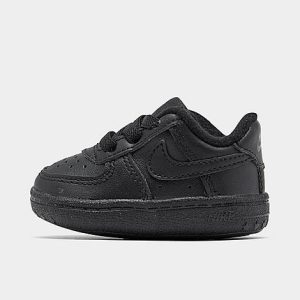 Nike Infant Air Force 1 Crib Casual Shoes in Black/Black Size 4.0 Leather - 2496930