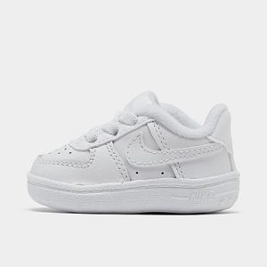 Nike Infant Air Force 1 Crib Casual Shoes in White/White Size 4.0 Leather - 2497665