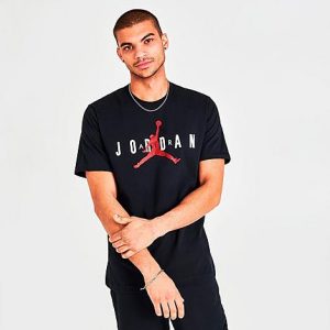 Jordan Air Wordmark T-Shirt in Black/Black Size 3XL 100% Cotton/Polyester - 5722813