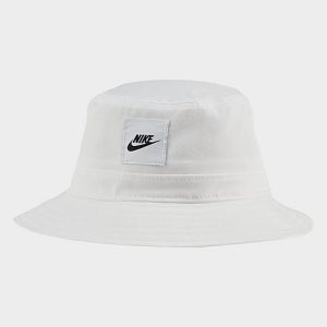 Nike Men&apos;s Sportswear Bucket Hat in White/White Size S/M 100% Cotton - 8203683