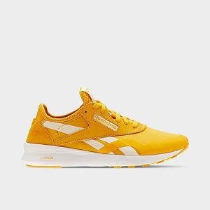 Reebok Women&apos;s Classic Nylon Casual Shoes in Yellow/Fierce Gold Size 5.5 Nylon/Suede - 3137589