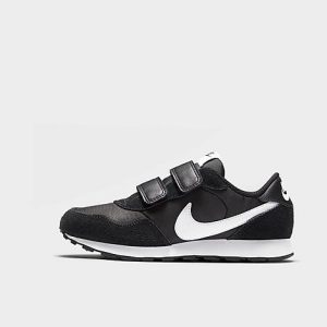 Nike Boys&apos; Little Kids&apos; MD Valiant Hook-and-Loop Casual Shoes in Black/Black Size 12.5 Suede - 3053757