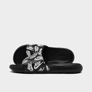 Nike Men&apos;s Victori One Print Slide Sandals in Black/Black Size 14.0 - 3071066