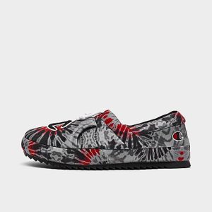 Champion Men&apos;s University Tie-Dye Slippers in Grey/Black Size 8.0 Knit/Jersey - 3028310