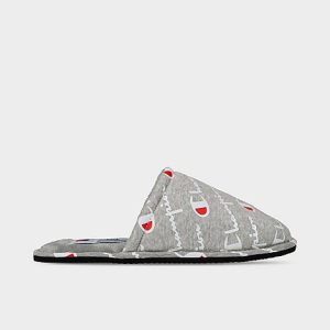 Champion Men&apos;s Sleepover Script Slippers in Grey/Oxford Grey Size 9.0 - 3123596