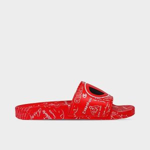 Champion Men&apos;s IPO Doodle Slide Sandals in Red/Scarlet Size 11.0 - 3079752