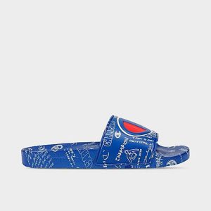 Champion Men&apos;s IPO Doodle Slide Sandals in Blue/Surf The Web Size 14.0 - 3225647
