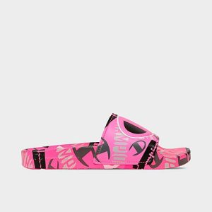 Champion Girls&apos; Big Kids&apos; IPO C Logo Slide Sandals in Pink/Pink Size 7.0 - 3210704